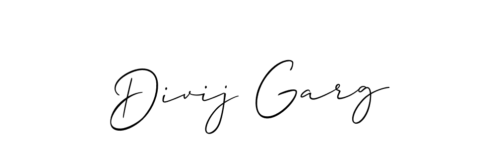 Make a short Divij Garg signature style. Manage your documents anywhere anytime using Allison_Script. Create and add eSignatures, submit forms, share and send files easily. Divij Garg signature style 2 images and pictures png