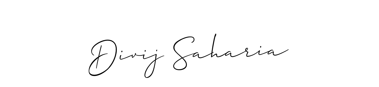 Use a signature maker to create a handwritten signature online. With this signature software, you can design (Allison_Script) your own signature for name Divij Saharia. Divij Saharia signature style 2 images and pictures png