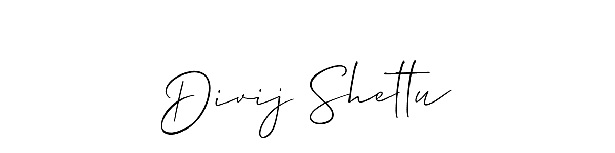 Also we have Divij Shettu name is the best signature style. Create professional handwritten signature collection using Allison_Script autograph style. Divij Shettu signature style 2 images and pictures png