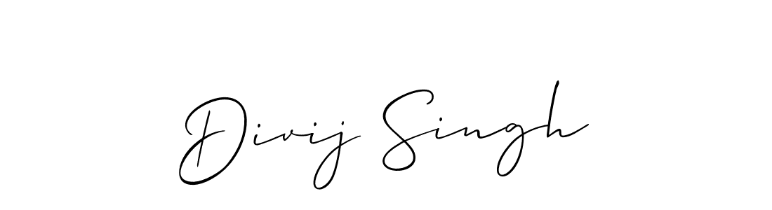 Create a beautiful signature design for name Divij Singh. With this signature (Allison_Script) fonts, you can make a handwritten signature for free. Divij Singh signature style 2 images and pictures png