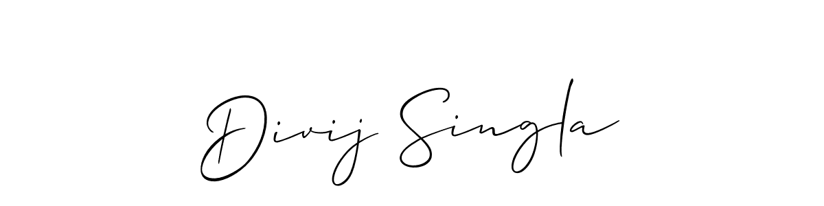 How to make Divij Singla signature? Allison_Script is a professional autograph style. Create handwritten signature for Divij Singla name. Divij Singla signature style 2 images and pictures png