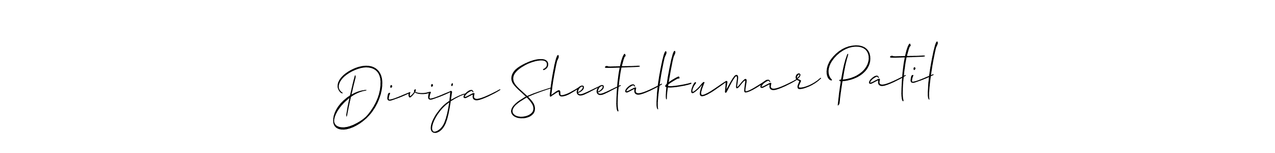 It looks lik you need a new signature style for name Divija Sheetalkumar Patil. Design unique handwritten (Allison_Script) signature with our free signature maker in just a few clicks. Divija Sheetalkumar Patil signature style 2 images and pictures png