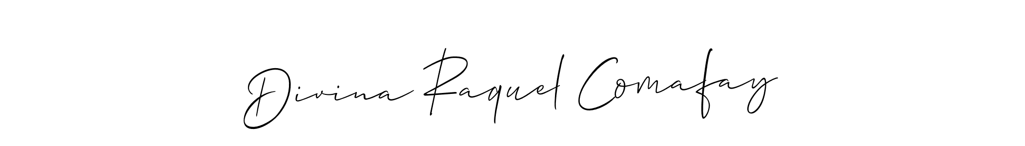 Allison_Script is a professional signature style that is perfect for those who want to add a touch of class to their signature. It is also a great choice for those who want to make their signature more unique. Get Divina Raquel Comafay name to fancy signature for free. Divina Raquel Comafay signature style 2 images and pictures png