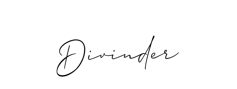 The best way (Allison_Script) to make a short signature is to pick only two or three words in your name. The name Divinder include a total of six letters. For converting this name. Divinder signature style 2 images and pictures png