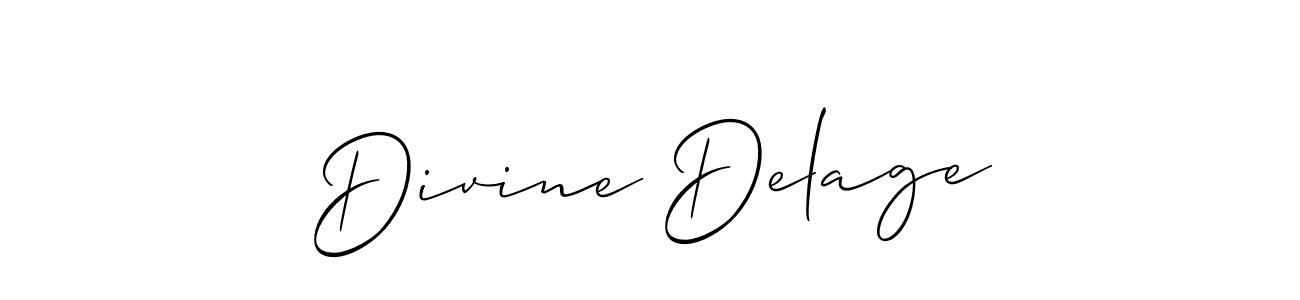 The best way (Allison_Script) to make a short signature is to pick only two or three words in your name. The name Divine Delage include a total of six letters. For converting this name. Divine Delage signature style 2 images and pictures png