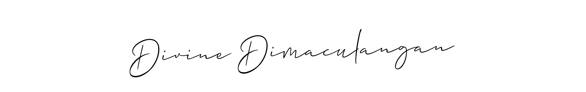 Divine Dimaculangan stylish signature style. Best Handwritten Sign (Allison_Script) for my name. Handwritten Signature Collection Ideas for my name Divine Dimaculangan. Divine Dimaculangan signature style 2 images and pictures png