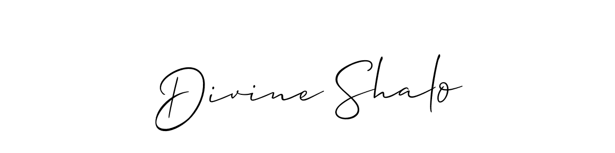 if you are searching for the best signature style for your name Divine Shalo. so please give up your signature search. here we have designed multiple signature styles  using Allison_Script. Divine Shalo signature style 2 images and pictures png