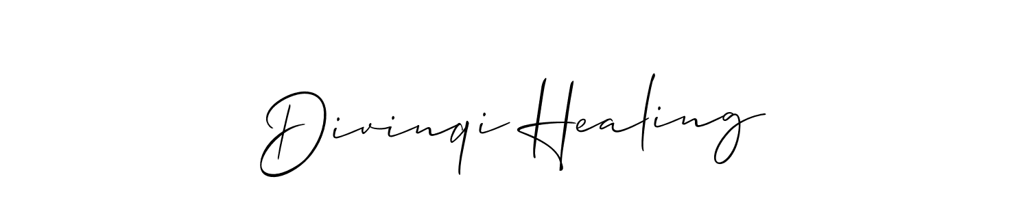 Design your own signature with our free online signature maker. With this signature software, you can create a handwritten (Allison_Script) signature for name Divinqi Healing. Divinqi Healing signature style 2 images and pictures png