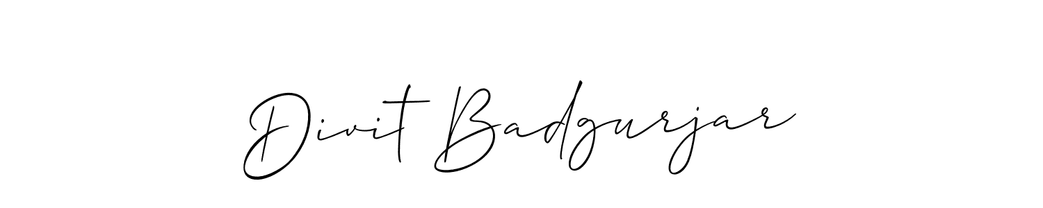 How to Draw Divit Badgurjar signature style? Allison_Script is a latest design signature styles for name Divit Badgurjar. Divit Badgurjar signature style 2 images and pictures png