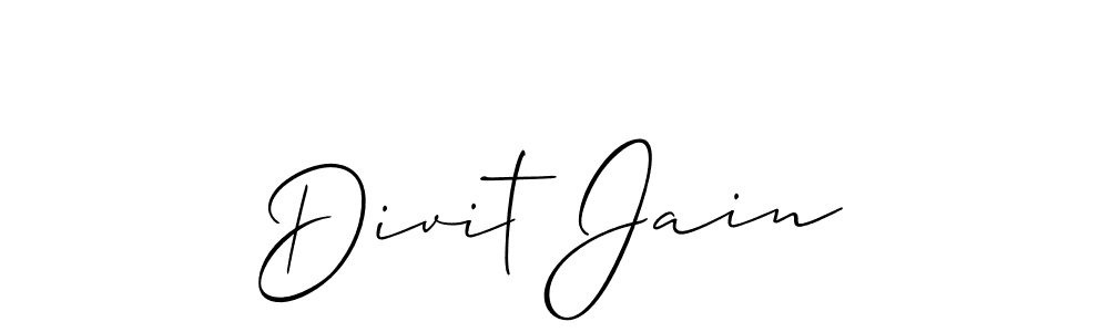 It looks lik you need a new signature style for name Divit Jain. Design unique handwritten (Allison_Script) signature with our free signature maker in just a few clicks. Divit Jain signature style 2 images and pictures png