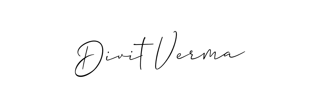 Also You can easily find your signature by using the search form. We will create Divit Verma name handwritten signature images for you free of cost using Allison_Script sign style. Divit Verma signature style 2 images and pictures png