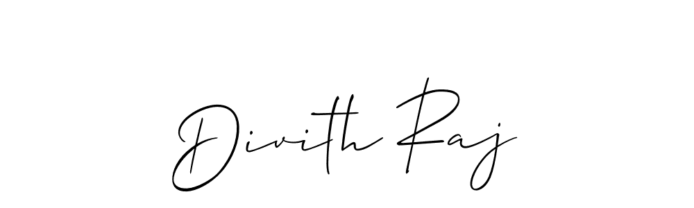 Create a beautiful signature design for name Divith Raj. With this signature (Allison_Script) fonts, you can make a handwritten signature for free. Divith Raj signature style 2 images and pictures png