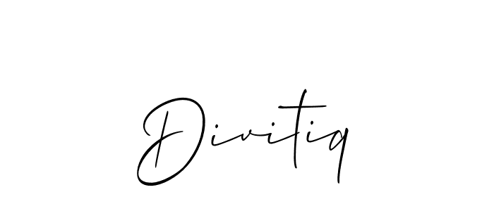 Design your own signature with our free online signature maker. With this signature software, you can create a handwritten (Allison_Script) signature for name Divitiq. Divitiq signature style 2 images and pictures png