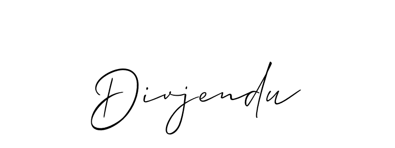 How to make Divjendu signature? Allison_Script is a professional autograph style. Create handwritten signature for Divjendu name. Divjendu signature style 2 images and pictures png