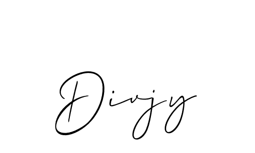 Design your own signature with our free online signature maker. With this signature software, you can create a handwritten (Allison_Script) signature for name Divjy. Divjy signature style 2 images and pictures png
