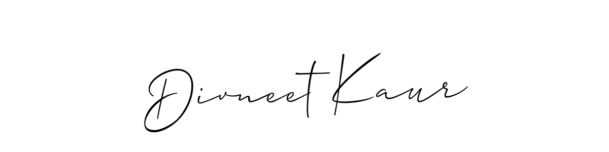 You should practise on your own different ways (Allison_Script) to write your name (Divneet Kaur) in signature. don't let someone else do it for you. Divneet Kaur signature style 2 images and pictures png