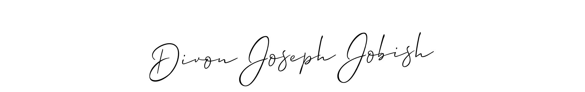 Design your own signature with our free online signature maker. With this signature software, you can create a handwritten (Allison_Script) signature for name Divon Joseph Jobish. Divon Joseph Jobish signature style 2 images and pictures png