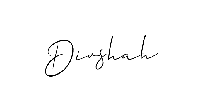 Also we have Divshah name is the best signature style. Create professional handwritten signature collection using Allison_Script autograph style. Divshah signature style 2 images and pictures png