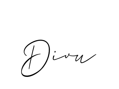 Use a signature maker to create a handwritten signature online. With this signature software, you can design (Allison_Script) your own signature for name Divu. Divu signature style 2 images and pictures png