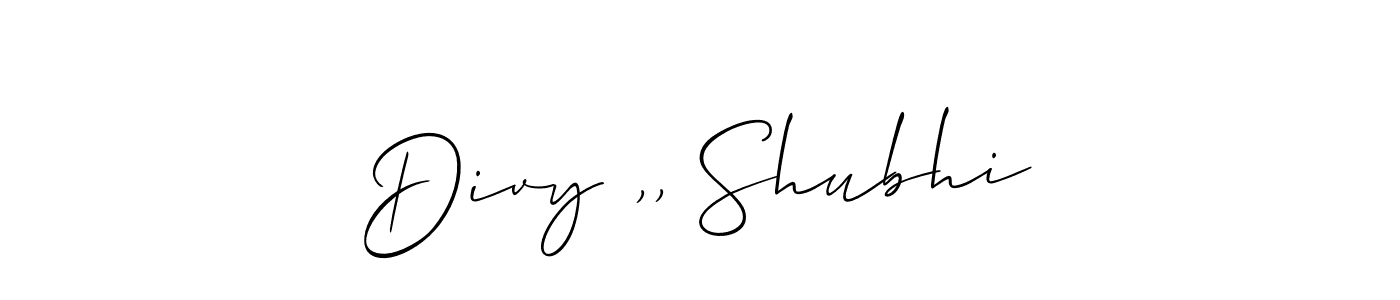 Make a beautiful signature design for name Divy ,, Shubhi. Use this online signature maker to create a handwritten signature for free. Divy ,, Shubhi signature style 2 images and pictures png