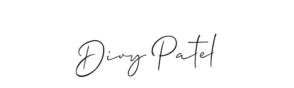How to Draw Divy Patel signature style? Allison_Script is a latest design signature styles for name Divy Patel. Divy Patel signature style 2 images and pictures png