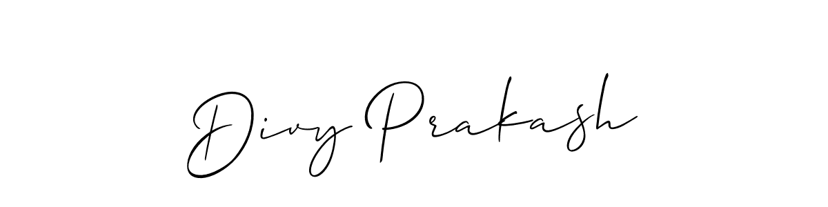 Also You can easily find your signature by using the search form. We will create Divy Prakash name handwritten signature images for you free of cost using Allison_Script sign style. Divy Prakash signature style 2 images and pictures png