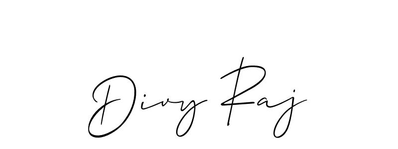 Divy Raj stylish signature style. Best Handwritten Sign (Allison_Script) for my name. Handwritten Signature Collection Ideas for my name Divy Raj. Divy Raj signature style 2 images and pictures png