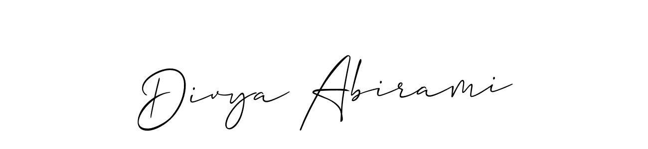 How to make Divya Abirami name signature. Use Allison_Script style for creating short signs online. This is the latest handwritten sign. Divya Abirami signature style 2 images and pictures png