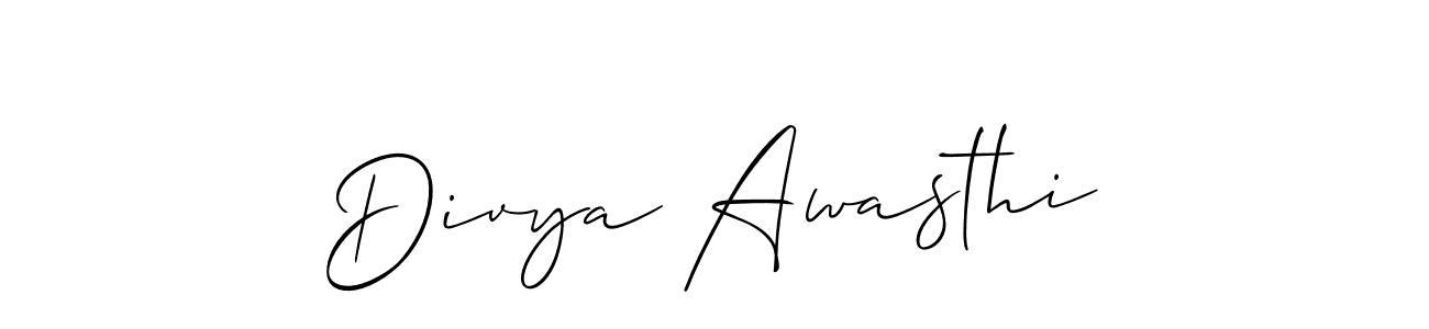 Also we have Divya Awasthi name is the best signature style. Create professional handwritten signature collection using Allison_Script autograph style. Divya Awasthi signature style 2 images and pictures png