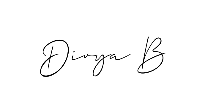 Allison_Script is a professional signature style that is perfect for those who want to add a touch of class to their signature. It is also a great choice for those who want to make their signature more unique. Get Divya B name to fancy signature for free. Divya B signature style 2 images and pictures png