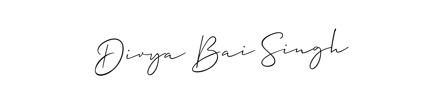 Create a beautiful signature design for name Divya Bai Singh. With this signature (Allison_Script) fonts, you can make a handwritten signature for free. Divya Bai Singh signature style 2 images and pictures png