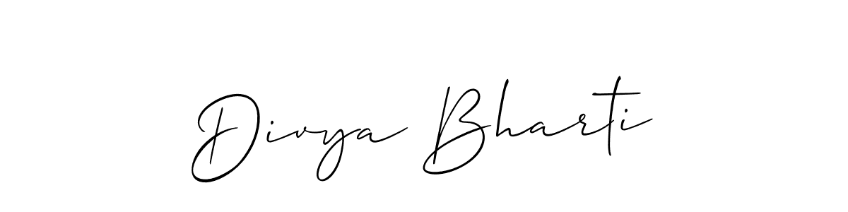 Allison_Script is a professional signature style that is perfect for those who want to add a touch of class to their signature. It is also a great choice for those who want to make their signature more unique. Get Divya Bharti name to fancy signature for free. Divya Bharti signature style 2 images and pictures png