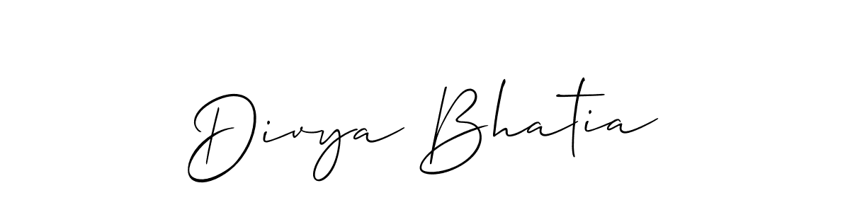 How to make Divya Bhatia signature? Allison_Script is a professional autograph style. Create handwritten signature for Divya Bhatia name. Divya Bhatia signature style 2 images and pictures png