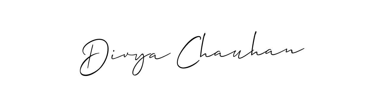 Make a beautiful signature design for name Divya Chauhan. With this signature (Allison_Script) style, you can create a handwritten signature for free. Divya Chauhan signature style 2 images and pictures png