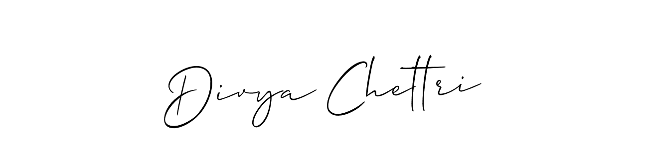 Use a signature maker to create a handwritten signature online. With this signature software, you can design (Allison_Script) your own signature for name Divya Chettri. Divya Chettri signature style 2 images and pictures png