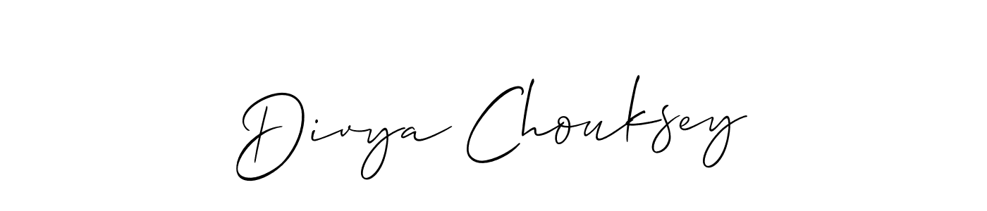 Divya Chouksey stylish signature style. Best Handwritten Sign (Allison_Script) for my name. Handwritten Signature Collection Ideas for my name Divya Chouksey. Divya Chouksey signature style 2 images and pictures png