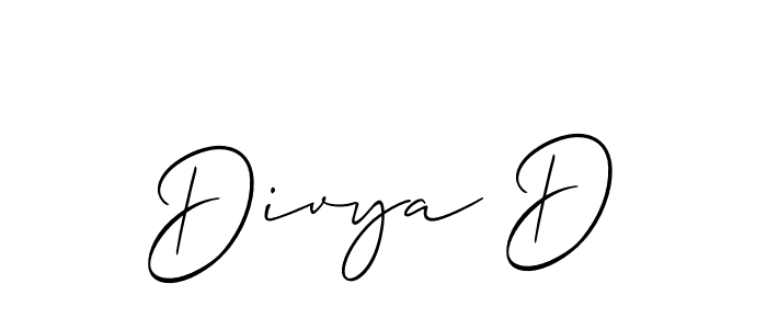 if you are searching for the best signature style for your name Divya D. so please give up your signature search. here we have designed multiple signature styles  using Allison_Script. Divya D signature style 2 images and pictures png