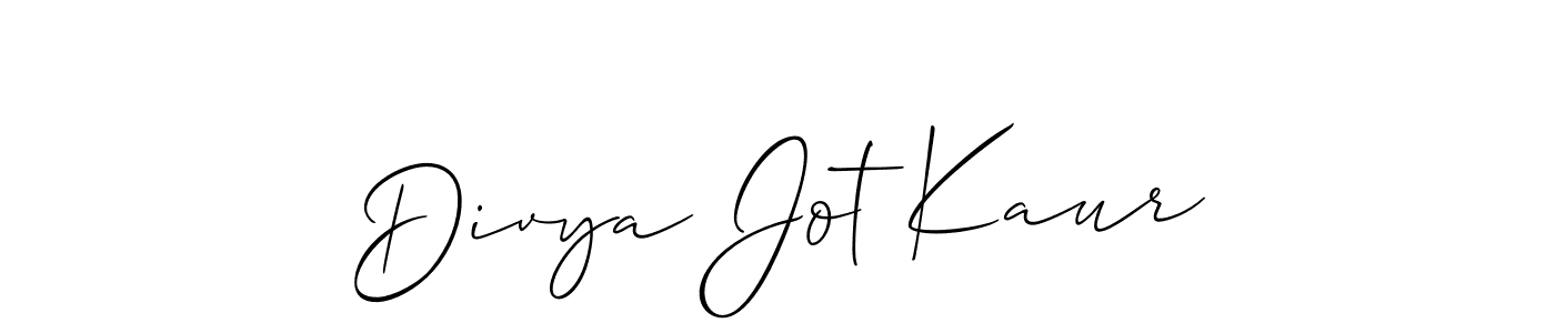 Use a signature maker to create a handwritten signature online. With this signature software, you can design (Allison_Script) your own signature for name Divya Jot Kaur. Divya Jot Kaur signature style 2 images and pictures png