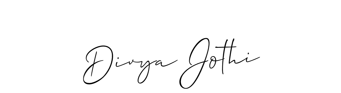 How to make Divya Jothi name signature. Use Allison_Script style for creating short signs online. This is the latest handwritten sign. Divya Jothi signature style 2 images and pictures png