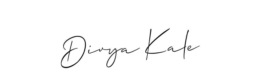 The best way (Allison_Script) to make a short signature is to pick only two or three words in your name. The name Divya Kale include a total of six letters. For converting this name. Divya Kale signature style 2 images and pictures png