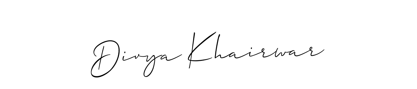 How to make Divya Khairwar signature? Allison_Script is a professional autograph style. Create handwritten signature for Divya Khairwar name. Divya Khairwar signature style 2 images and pictures png
