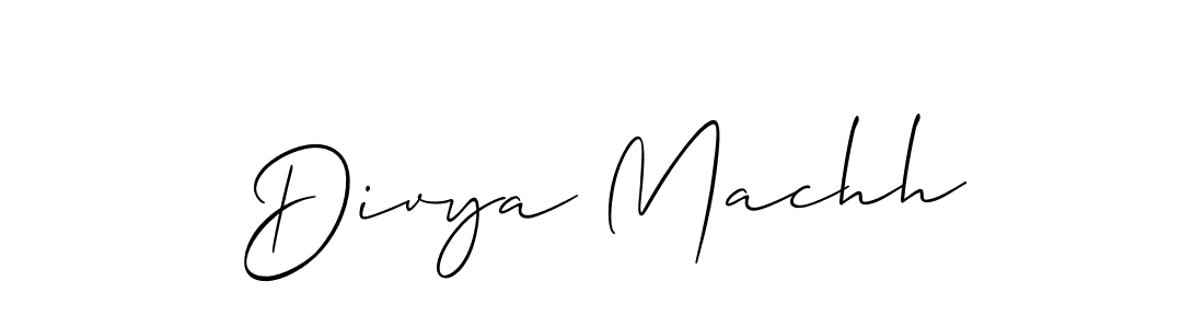 Use a signature maker to create a handwritten signature online. With this signature software, you can design (Allison_Script) your own signature for name Divya Machh. Divya Machh signature style 2 images and pictures png