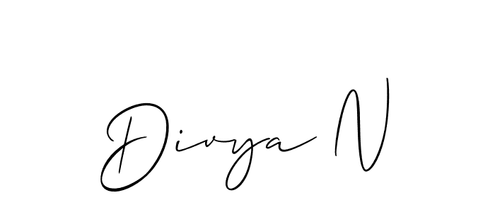 Make a beautiful signature design for name Divya N. Use this online signature maker to create a handwritten signature for free. Divya N signature style 2 images and pictures png