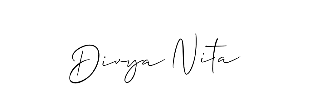 How to Draw Divya Nita signature style? Allison_Script is a latest design signature styles for name Divya Nita. Divya Nita signature style 2 images and pictures png