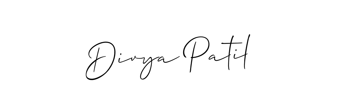 How to make Divya Patil signature? Allison_Script is a professional autograph style. Create handwritten signature for Divya Patil name. Divya Patil signature style 2 images and pictures png