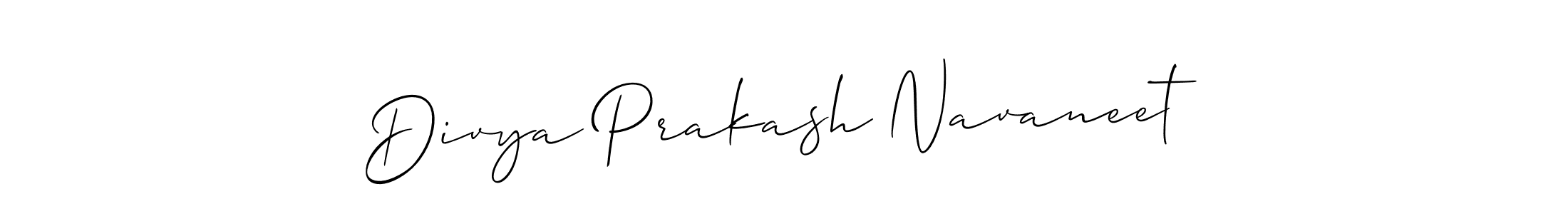 Also You can easily find your signature by using the search form. We will create Divya Prakash Navaneet name handwritten signature images for you free of cost using Allison_Script sign style. Divya Prakash Navaneet signature style 2 images and pictures png