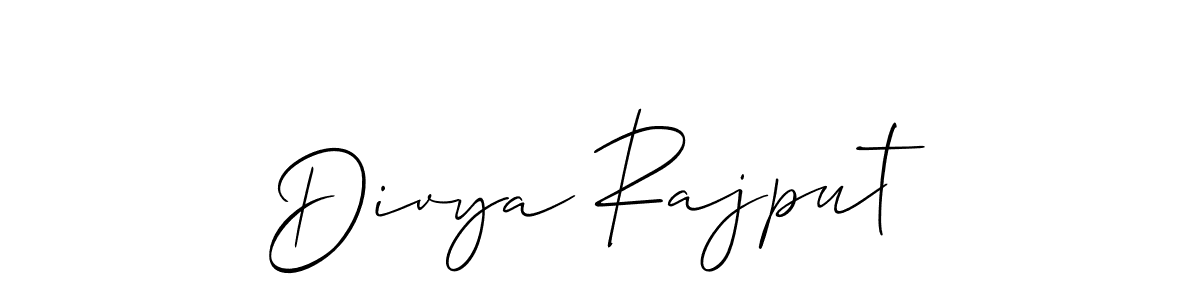 Also we have Divya Rajput name is the best signature style. Create professional handwritten signature collection using Allison_Script autograph style. Divya Rajput signature style 2 images and pictures png
