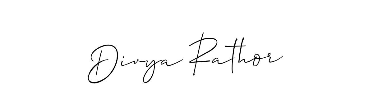 How to make Divya Rathor name signature. Use Allison_Script style for creating short signs online. This is the latest handwritten sign. Divya Rathor signature style 2 images and pictures png