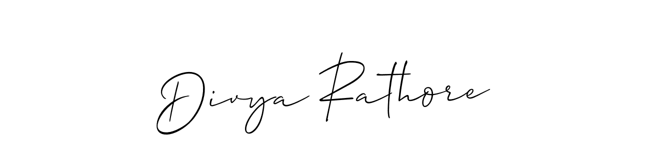 Create a beautiful signature design for name Divya Rathore. With this signature (Allison_Script) fonts, you can make a handwritten signature for free. Divya Rathore signature style 2 images and pictures png