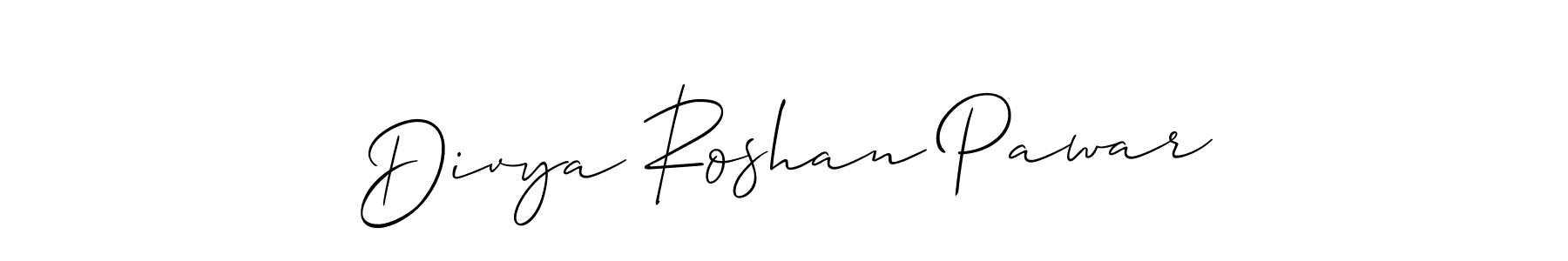 You should practise on your own different ways (Allison_Script) to write your name (Divya Roshan Pawar) in signature. don't let someone else do it for you. Divya Roshan Pawar signature style 2 images and pictures png